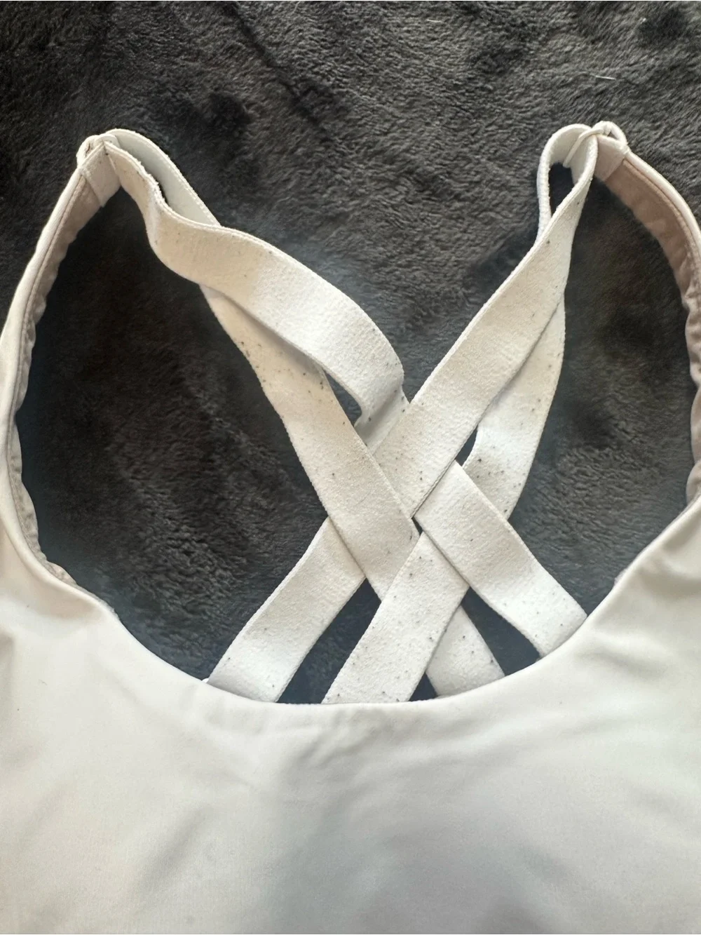 Lululemon Energy Bra White Cross Back Sports Bra 38C Medium Support
